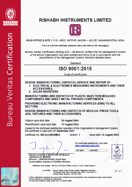 ISO 9001 - 2015 Certificate